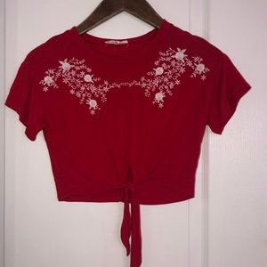 red crop top